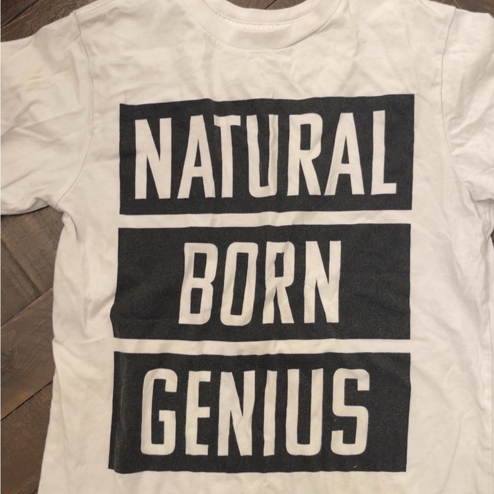 Place White Short Sleeve Tee Natural Born Genius